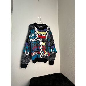 Vintage 80's FAX chunky art to wear sweater M